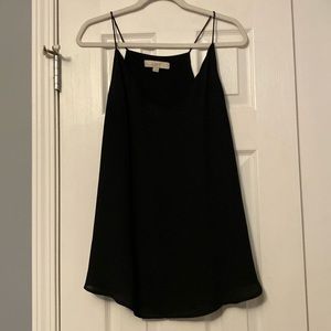 Loft Scalloped Vneck Tank Top Size XL - Black